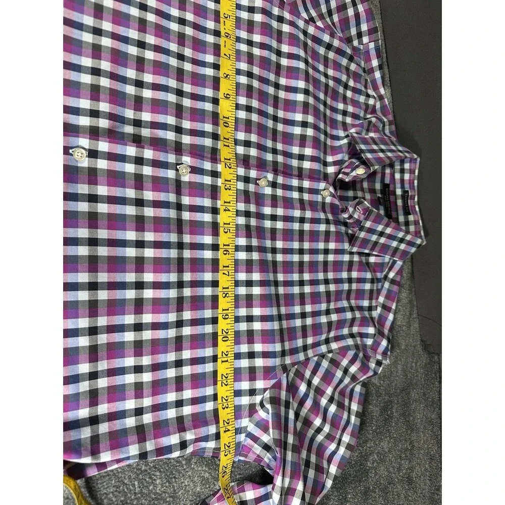 Banana Republic Purple Gingham Long Sleeve Button Up Shirt Size XL